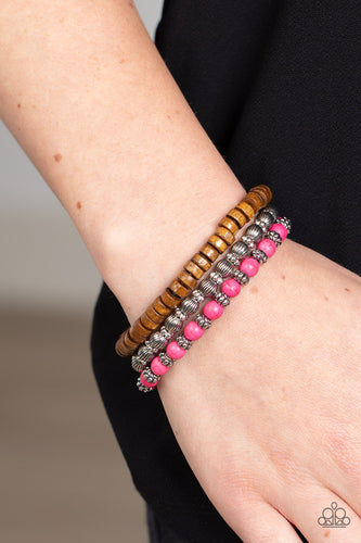 ESCAPADE Route - Pink Stone Bracelet - Sabrinas Bling Collection