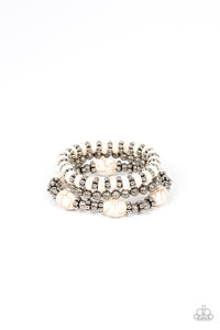 Take by SANDSTORM - White Crackle Stone Bracelet - Sabrina's Bling Collection