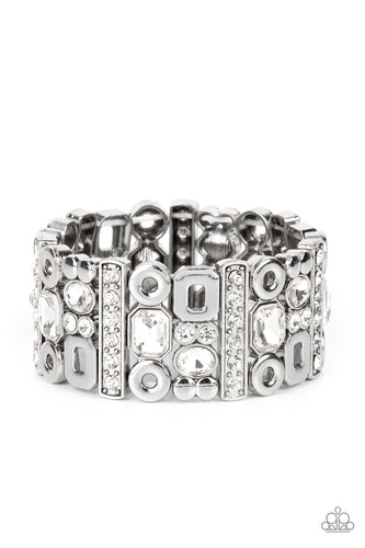 Dynamically Diverse - White Geometric Bracelet - Sabrina's Bling Collection
