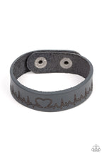 Load image into Gallery viewer, Haute Heartbeat - Silver Leather Bracelet - Sabrina&#39;s Bling Collection