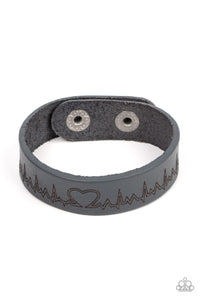 Haute Heartbeat - Silver Leather Bracelet - Sabrina's Bling Collection
