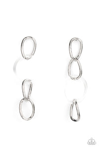 Talk In Circles - White Earrings - Sabrina's Bling Collection