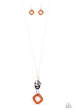 Load image into Gallery viewer, Top Of The WOOD Chain - Orange Necklace - Sabrina&#39;s Bling Collection