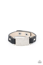 Load image into Gallery viewer, Urban Rivalry - Black Leather &amp; Rhinestone Bracelet - Sabrina&#39;s Bling Collection