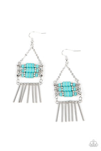 Tribal Tapestry - Blue Turquoise Earrings - Sabrinas Bling Collection
