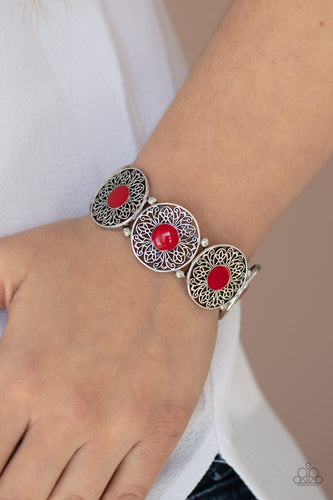 Painted Garden - Red Bracelet Paparazzi Accessories - Sabrina's Bling Collection