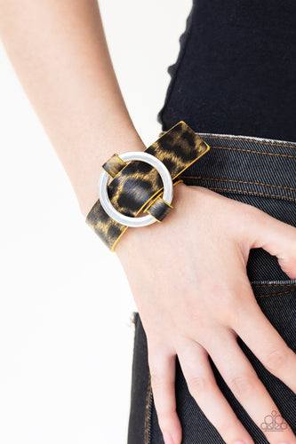 Jungle Cat Couture Wrap - Yellow Paparazzi Accessories - Sabrina's Bling Collection
