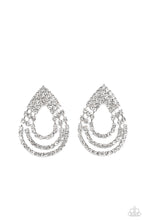 Load image into Gallery viewer, Take a POWER Stance - White Rhinestone Earrings - Sabrinas Bling Collection