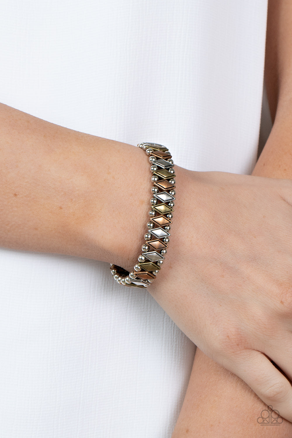 Abstract Advisory - Multi Brass, Copper & Silver Bracelet - Sabrina's Bling Collection