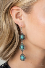 Load image into Gallery viewer, Desertscape Dweller - Blue Turquoise Earrings - April 2022 Fashion Fix - Sabrina&#39;s Bling Collection