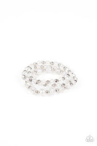 Eiffel Tower Tryst - White Iridescent Bracelets - Sabrina's Bling Collection