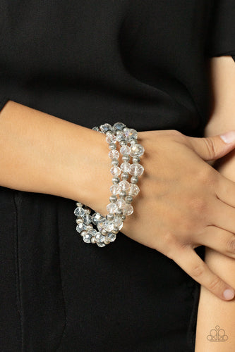 Eiffel Tower Tryst - White Iridescent Bracelets - Sabrina's Bling Collection