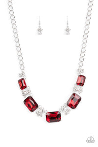 Flawlessly Famous - Red Rhinestone Necklace - Sabrina's Bling Collection