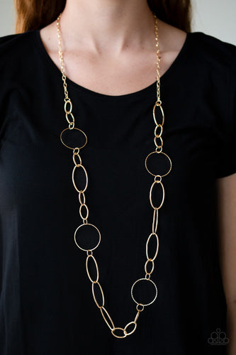 Perfect MISMATCH - Gold  Paparazzi Jewelry Necklace with Free Earrings - Sabrina's Bling Collection