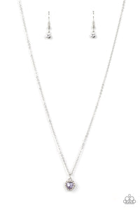 A Little Lovestruck - Purple Rhinestone Heart Necklace - Sabrina's Bling Collection