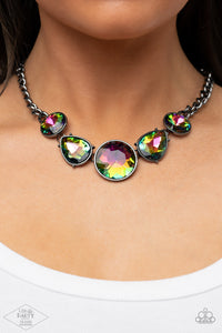 All The Worlds My Stage - Multi Oil Spill Necklace - Paparazzi Accessories
