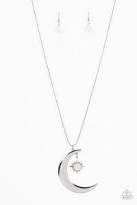 Astral Ascension - White Moon & Star Necklace - Sabrina's Bling Collection