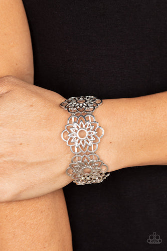 Baroque Bouquet - Silver Flower Bracelet - Sabrinas Bling Collection
