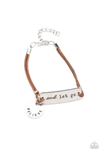 Believe and Let Go - Brown & Silver Inspirational Bracelet - Sabrina's Bling Collection