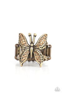 Blinged Out Butterfly - Brass Butterfly Ring - Sabrina's Bling Collection