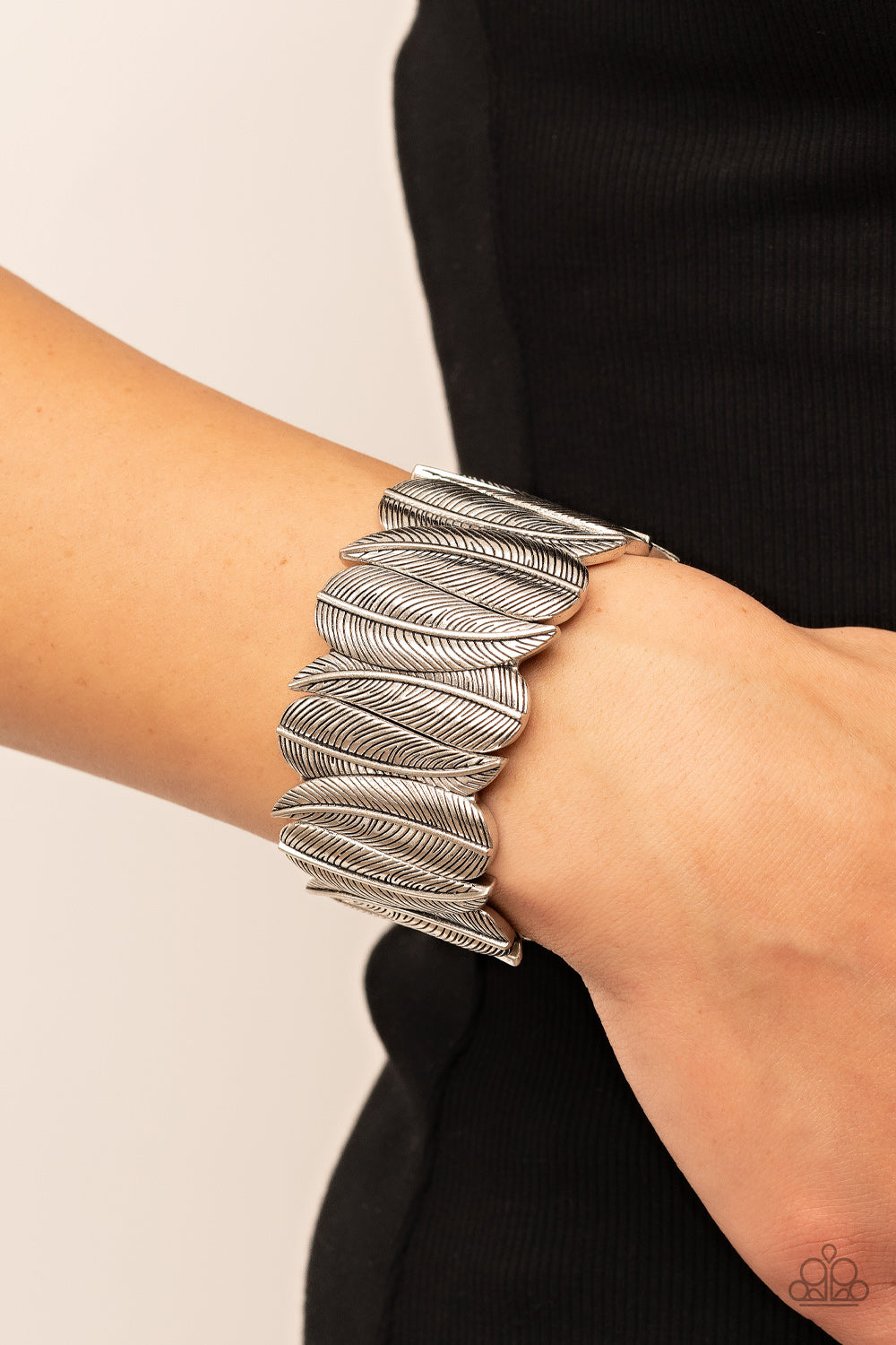 Cabo Canopy - Silver Leaf Bracelet - Sabrina's Bling Collection