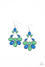 Load image into Gallery viewer, Colorfully Canopy - Multi Blue &amp; Green Earrings - Sabrina&#39;s Bling Collection