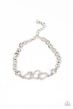 Load image into Gallery viewer, Desirable Dazzle - White Rhinestone Heart Bracelet - Sabrina&#39;s Bling Collection
