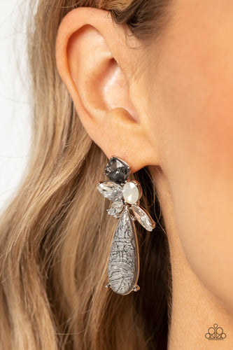 DIY Dazzle - Silver Teardrop Rhinestone Earrings - Sabrina's Bling Collection