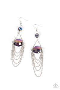 Ethereally Extravagant - Purple Oil Spill Earrings - Sabrina's Bling Collection