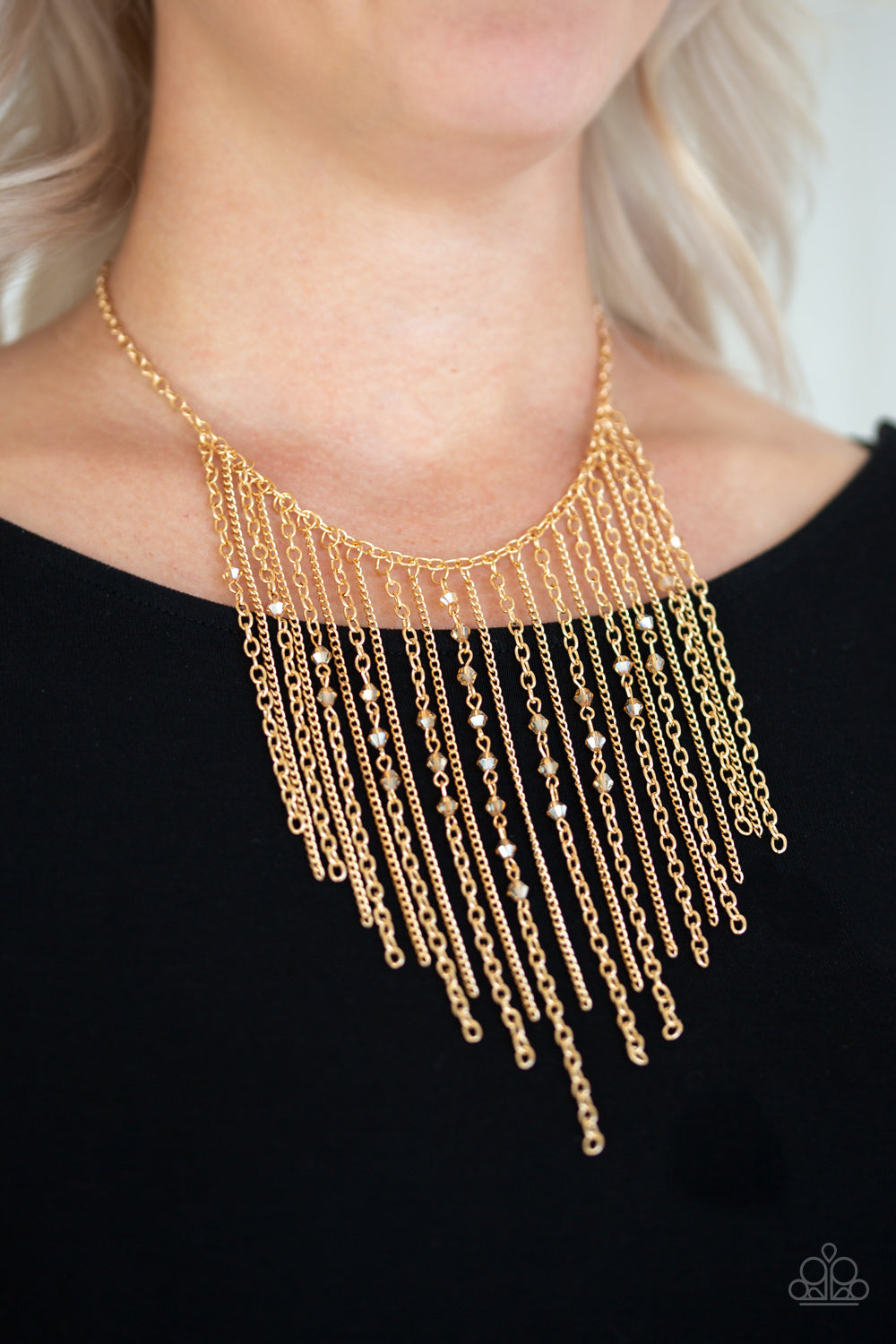 First Class Fringe - Gold Necklace - Sabrina's Bling Collection