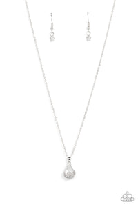 Flower Patch Fabulous - White & Silver Flower Necklace - Sabrina's Bling Collection