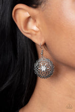 Load image into Gallery viewer, Flower Shop Sparkle - White &amp; Silver Petal Earrings - Sabrina&#39;s Bling Collection