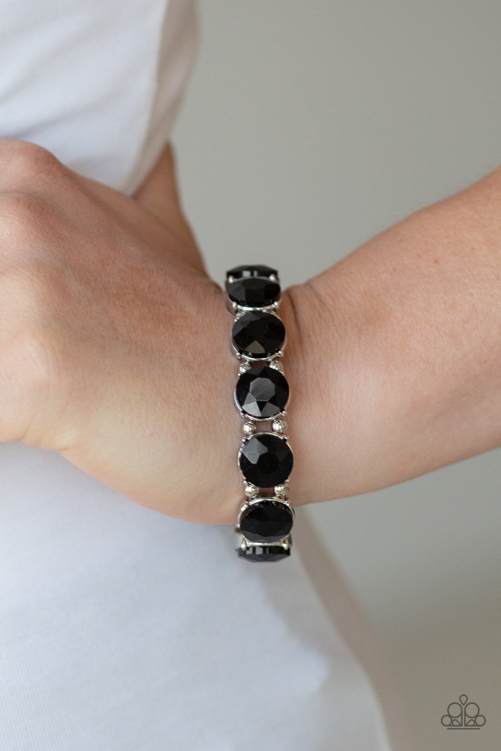 Glitzy Glamorous - Black Bracelet Paparazzi Jewelry - Sabrina's Bling Collection