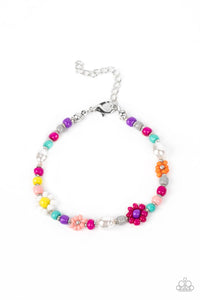Groovy Gerberas - Pink Seed Bead Floral Bracelet - Sabrina's Bling Collection