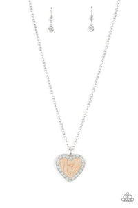 Heart Full of Luster - Brown & Opal Rhinestone Necklace - Sabrina's Bling Collection