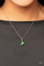 Load image into Gallery viewer, Kiss Me, Im Irish - Green Clover Necklace - Sabrina&#39;s Bling Collection