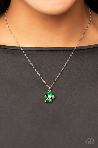 Kiss Me, Im Irish - Green Clover Necklace - Sabrina's Bling Collection