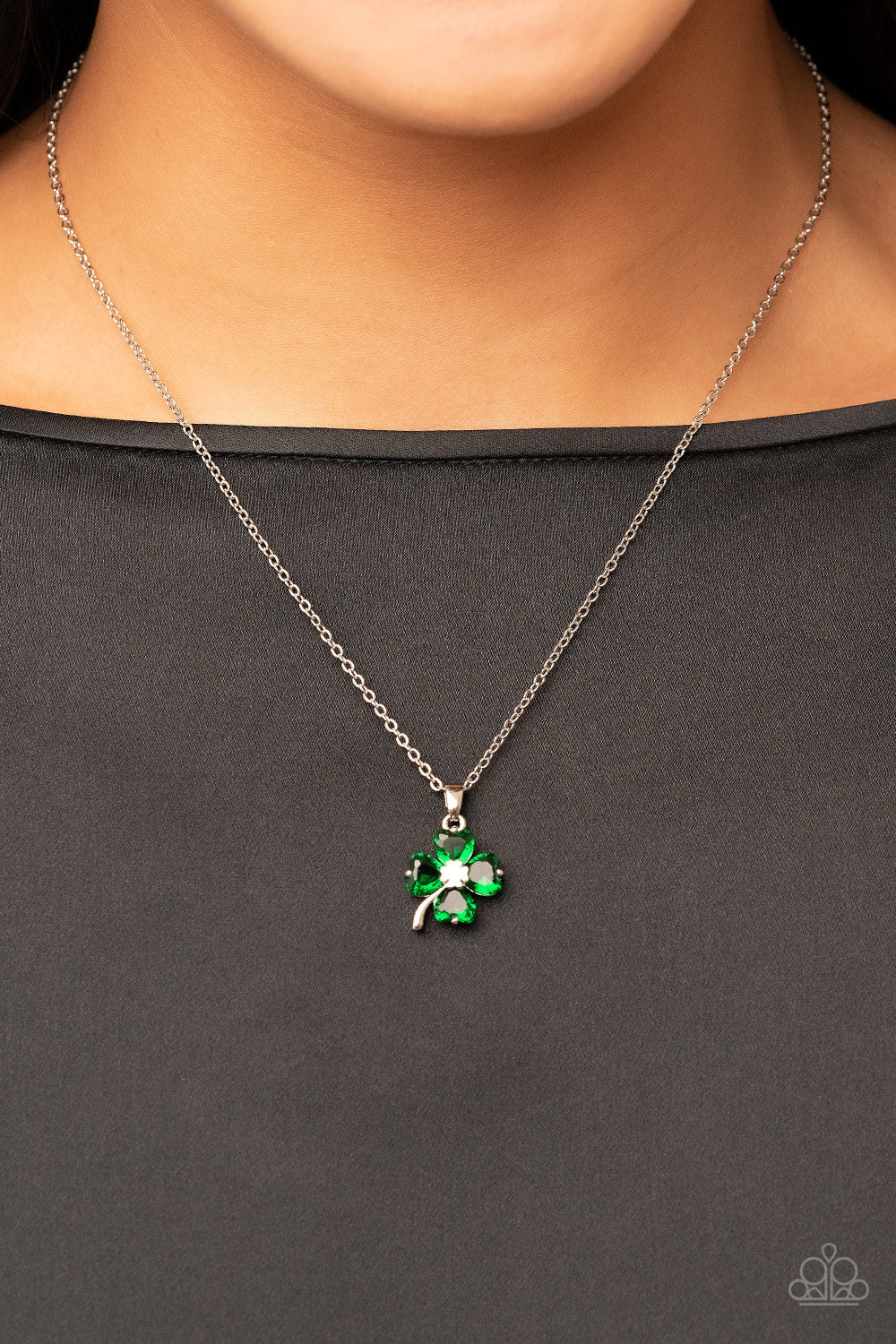 Kiss Me, Im Irish - Green Clover Necklace - Sabrina's Bling Collection