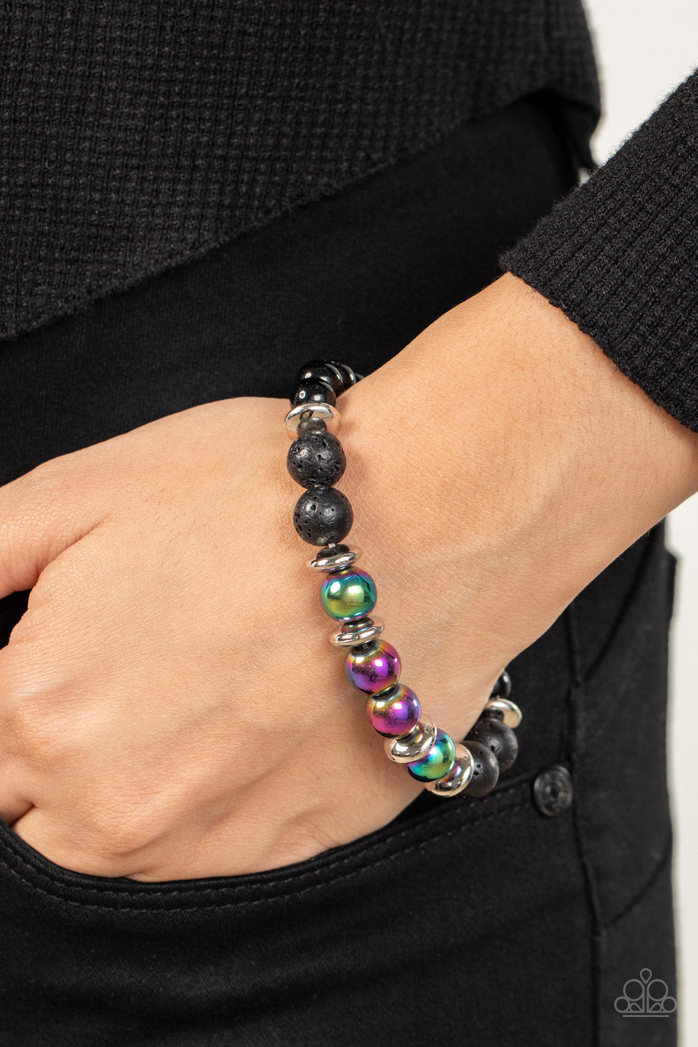 Mega Metamorphic - Multi Lava & Oil Spill Bracelet - Sabrina's Bling Collection