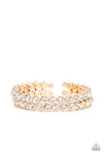 Load image into Gallery viewer, Megawatt Majesty - Gold &amp; White Rhinestone Bracelet - Sabrina&#39;s Bling Collection