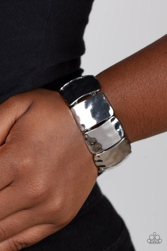 Molten Maverick - Silver Hammered Bracelet - Sabrina's Bling Collection