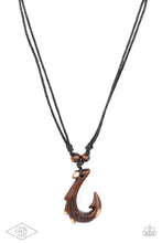 Load image into Gallery viewer, Off The Hook - Brown Wood Necklace - Sabrina&#39;s Bling Collection