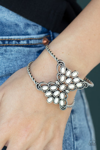 Pleasantly Plains - White Bracelet - Sabrina's Bling Collection