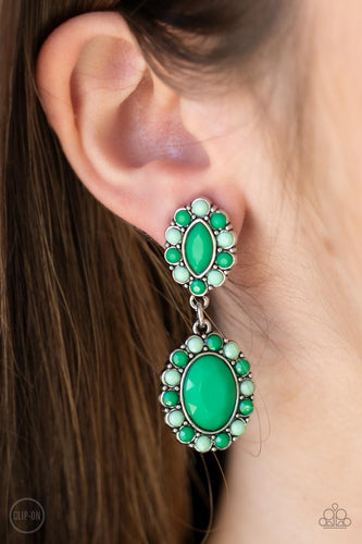 Positively Pampered - Green Earrings - Sabrina's Bling Collection