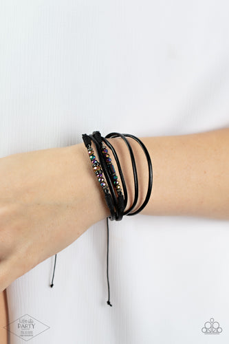Prismatically Dramatic - Multi Oil Spill & Hematite Bracelet - Sabrinas Bling Collection