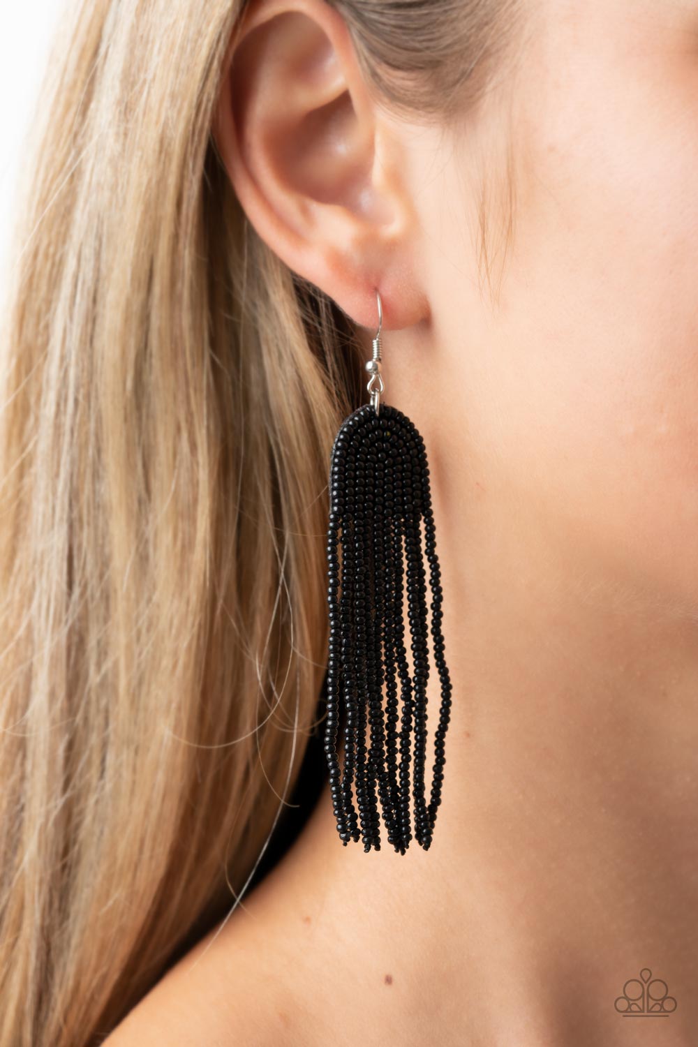 Right as RAINBOW - Black Seed Bead Earrings - Sabrinas Bling Collection