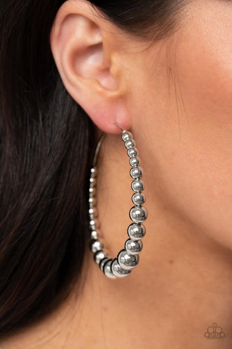 Show Off Your Curves - Silver Hoop Earrings - Sabrinas Bling Collection