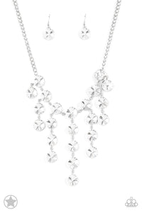 Spotlight Stunner - White Blockbuster Necklace - Sabrina's Bling Collection