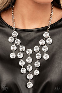 Spotlight Stunner - White Blockbuster Necklace - Sabrina's Bling Collection