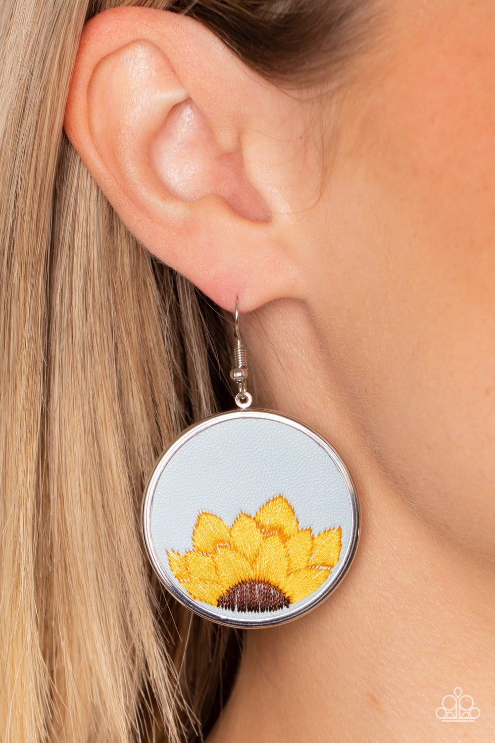 Sun-Kissed Sunflowers - Blue Earrings - Sabrina's Bling Collection
